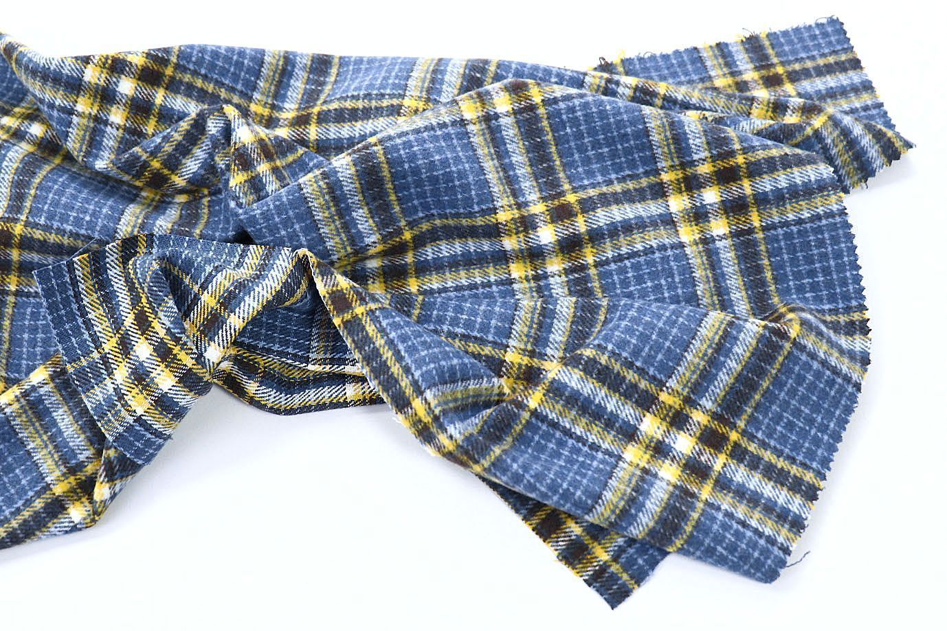 Пальтовая ткань принт/клетка черно-синяя AP210901069/D#908-2113/C#3