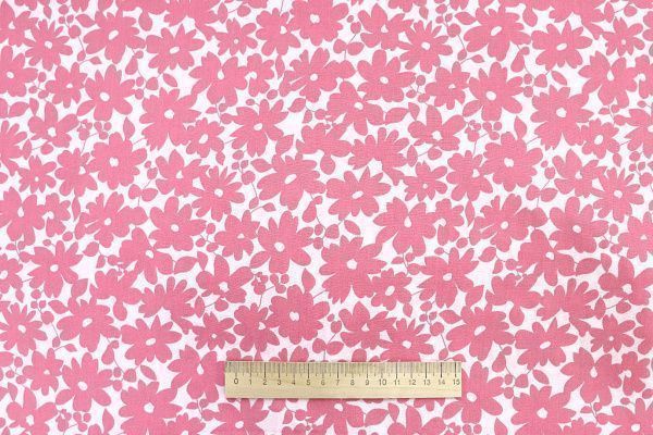 Штапель принт/цветы персиковые на белом 1374-PY/D#11/C#5