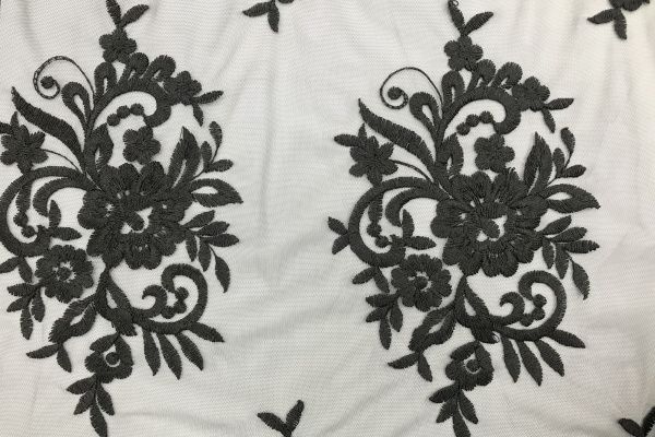 Сетка с вышивкой/черный 2042/C#4