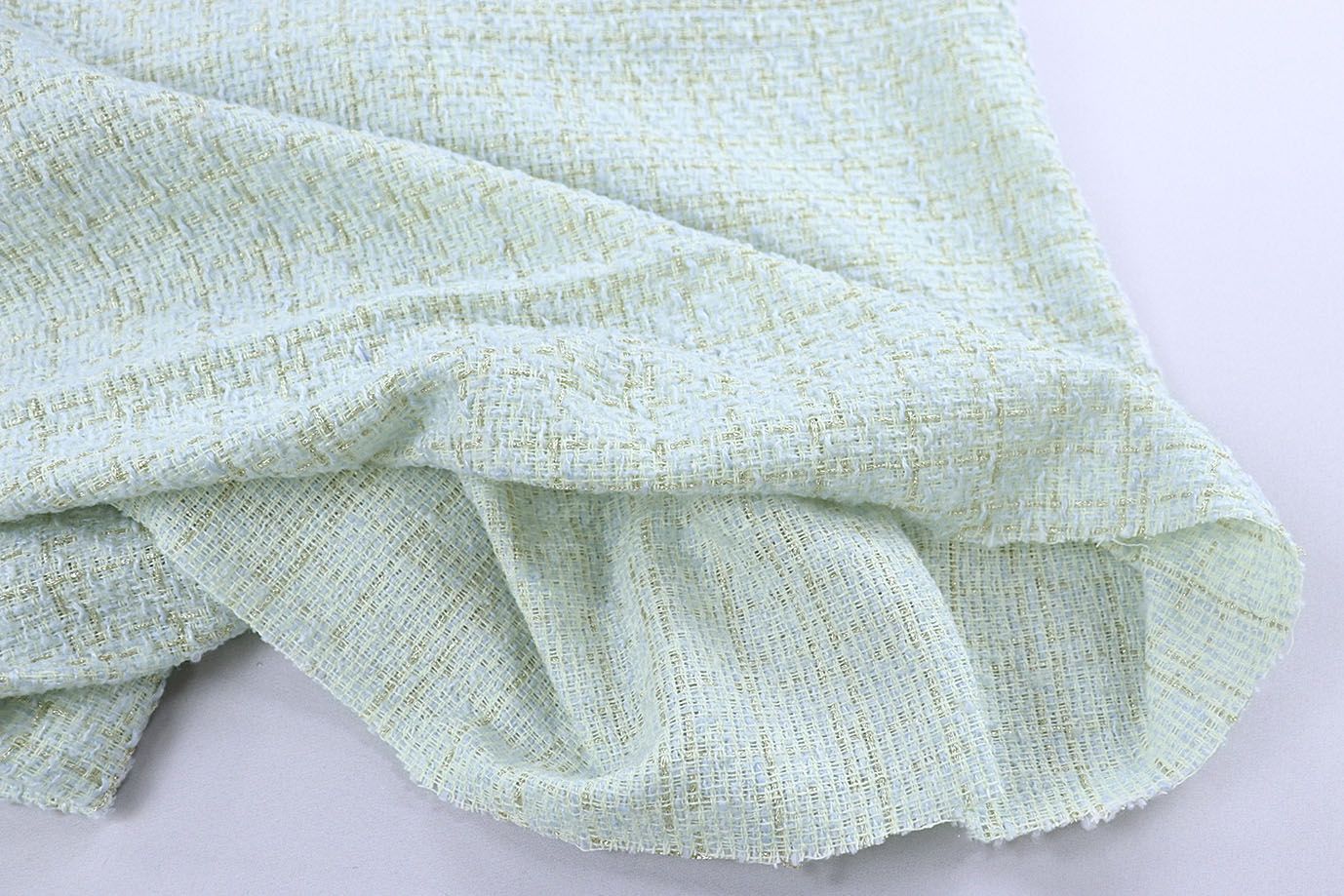 Костюмная ткань "Шанель" с люрексом/голубой 1421-PY/C#3