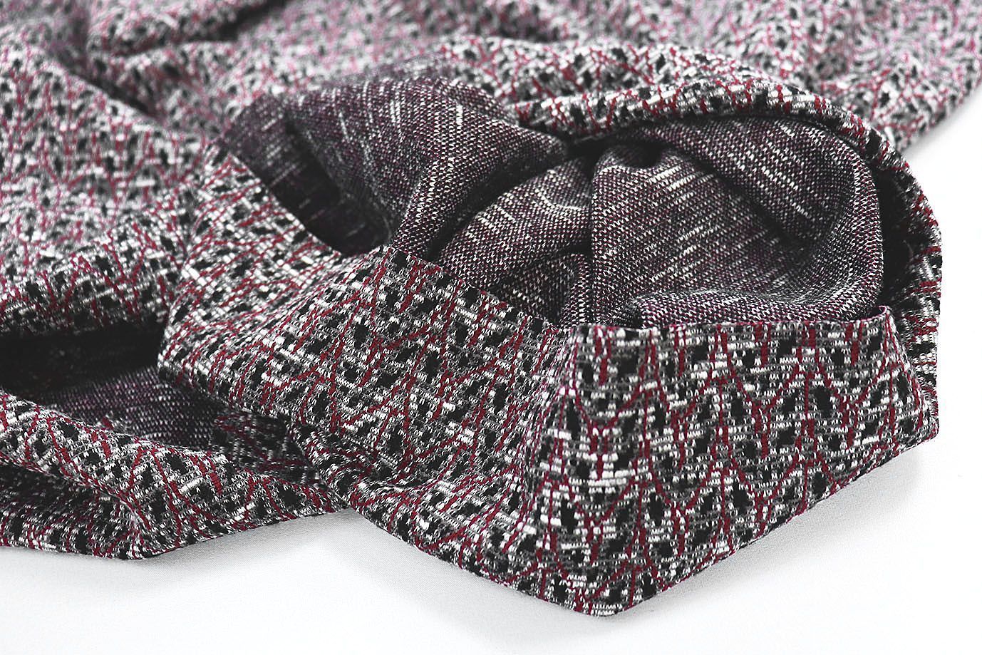 Трикотаж жаккард принт/малиновый 3101/D#3/C#2