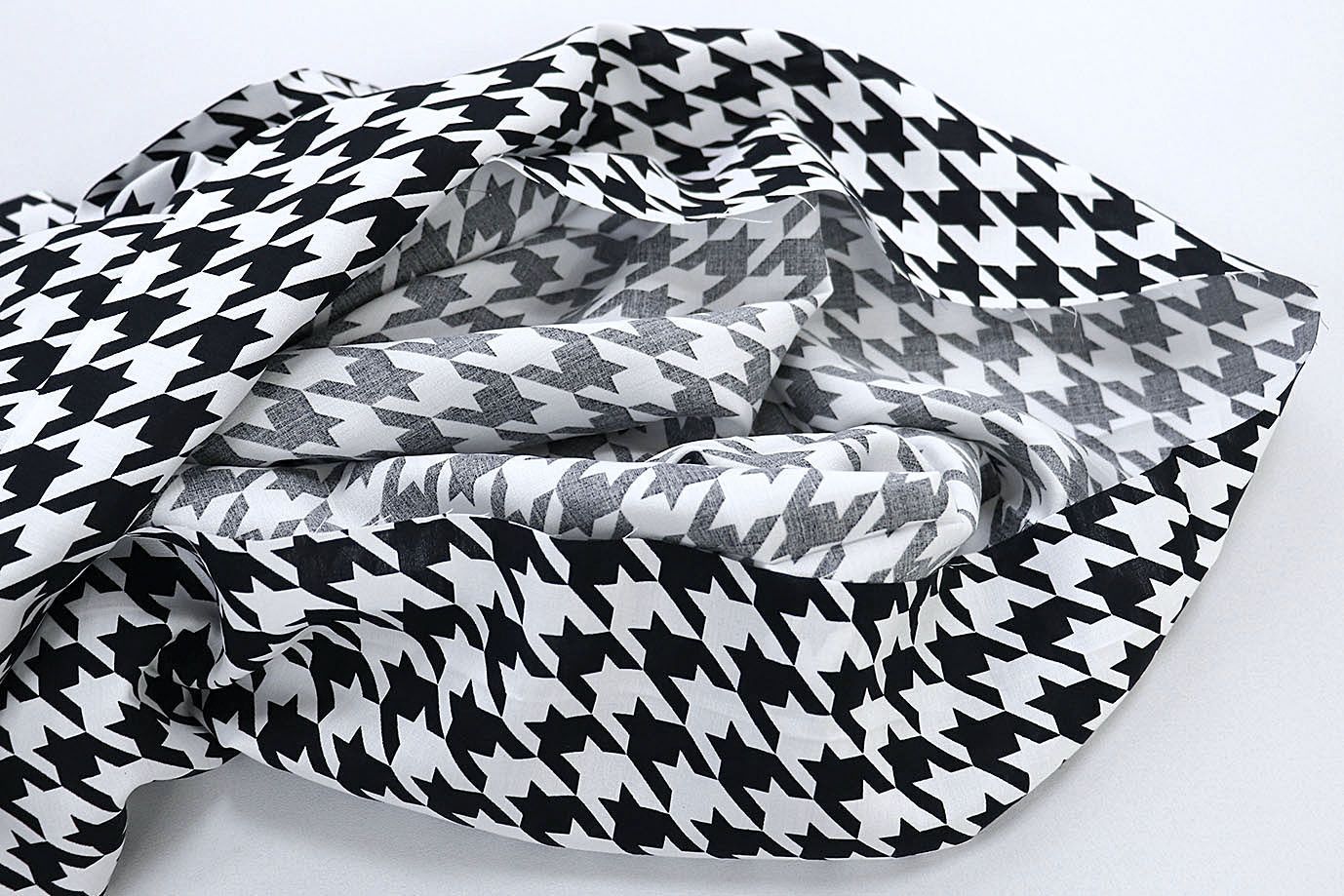 Штапель принт/гусиная лапка черно-белая 3861-PY/D#15/C#1