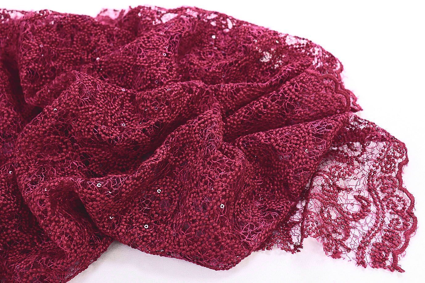 Сетка с вышивкой пайетками/малиновый  2480-PY/D#1/C#4