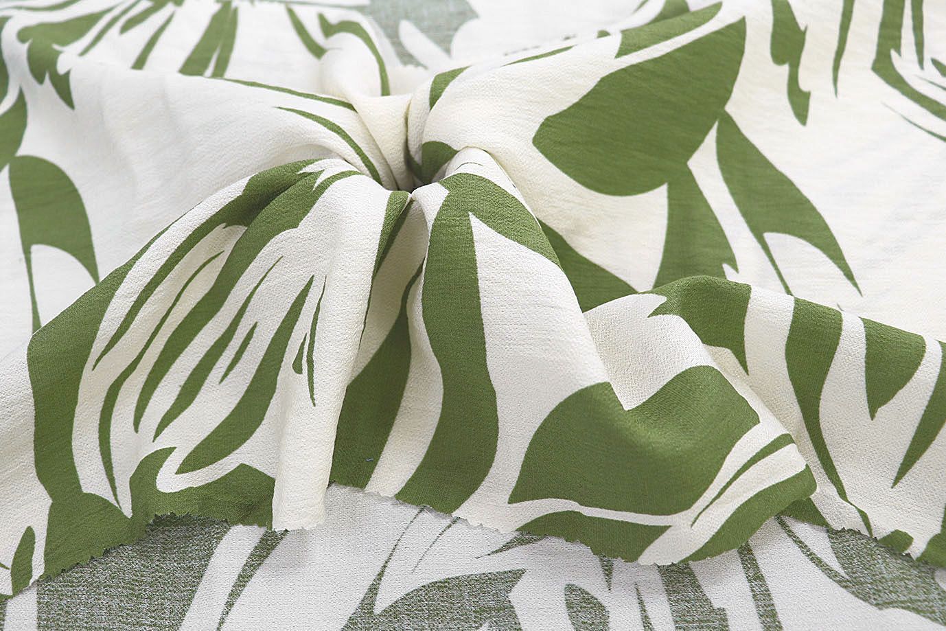 Лен БОХО принт/зелено-молочный  3879-PY/D#2/C#3