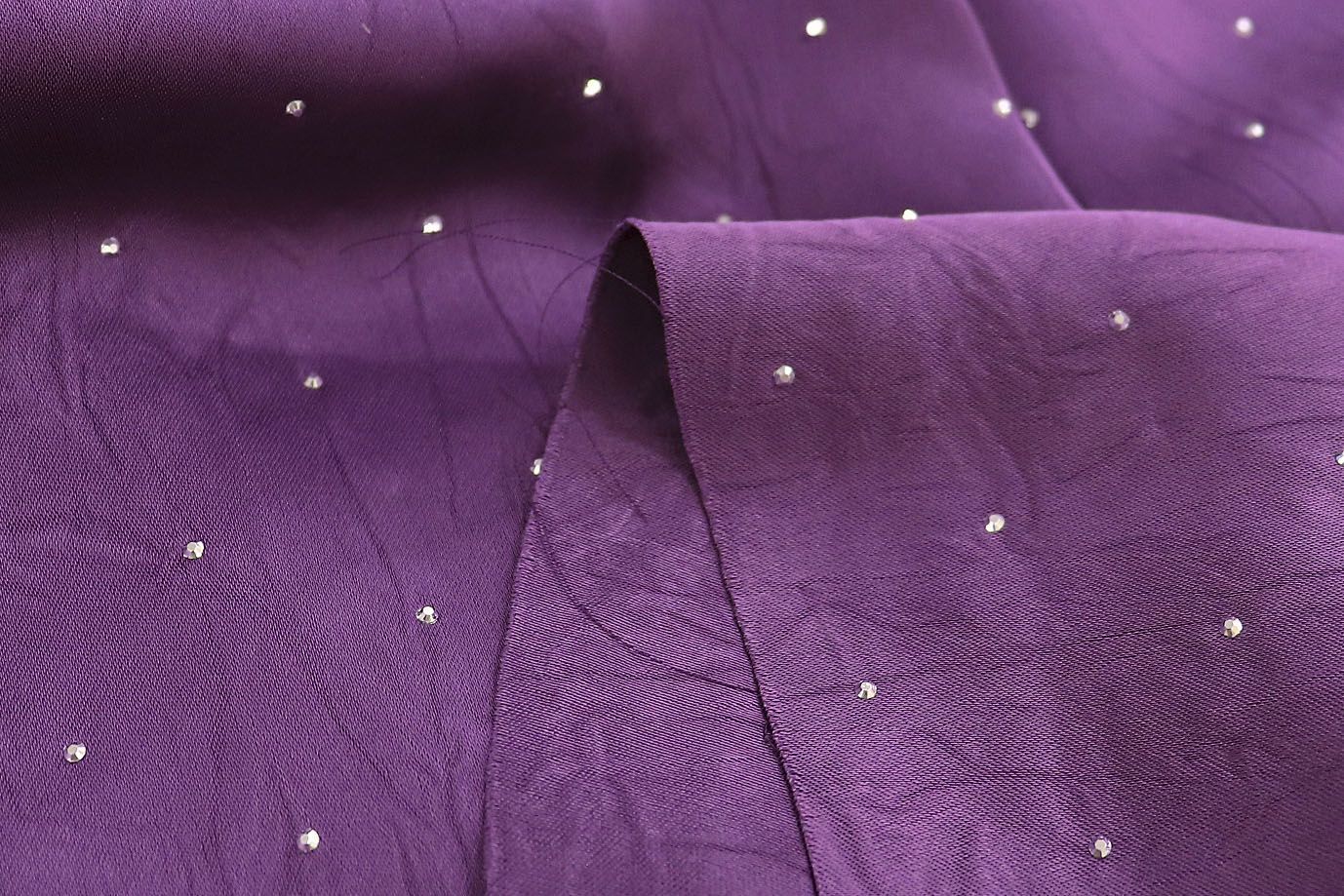 Шелк "Токио" креш со стразами/фиолетовый 3805-PY/C#10