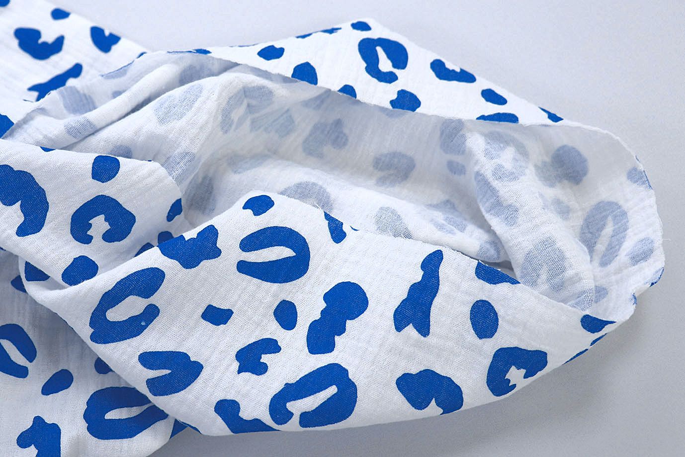 Муслин принт/синий на белом 1393-PY/D#5/C#3