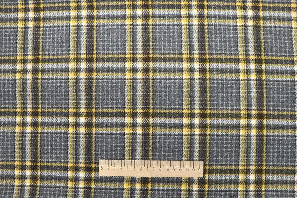 Пальтовая ткань принт/клетка серо-желтая AP210901069/D#908-2113/C#4