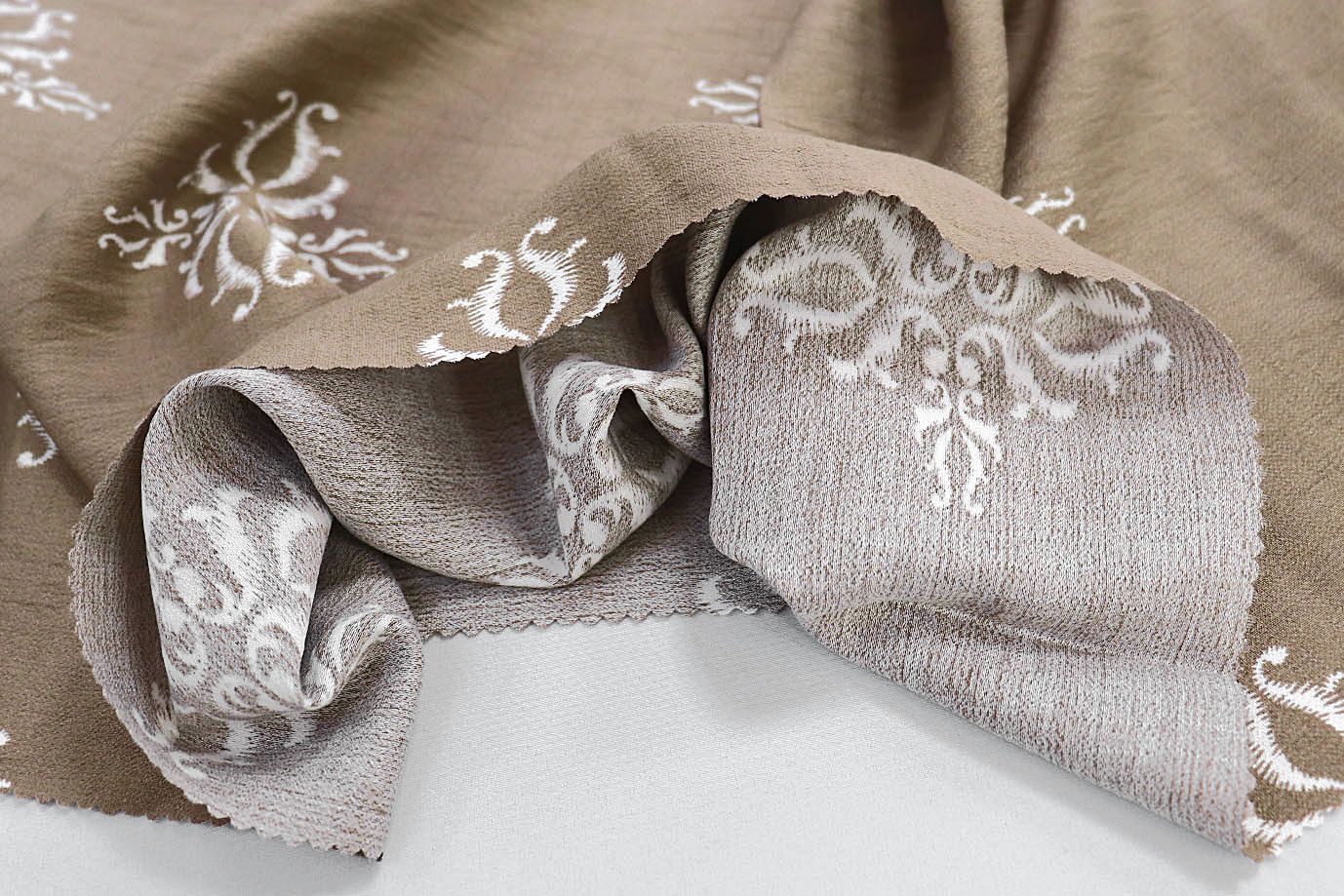 Лен БОХО принт/бело-коричневый 3879-PY/D#4/C#1