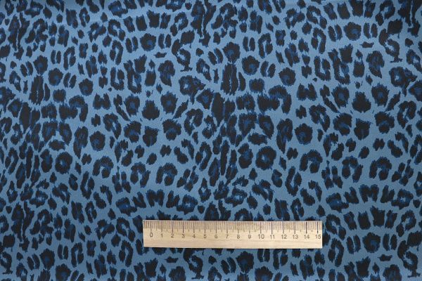 Шелк принт/леопард черно-темно-синий на светло-синем 3881-PY/D#2/C#3