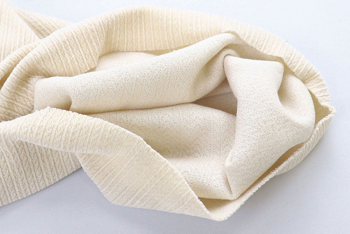 Трикотаж вельвет жаккард/молочный 3985-PY/C#1