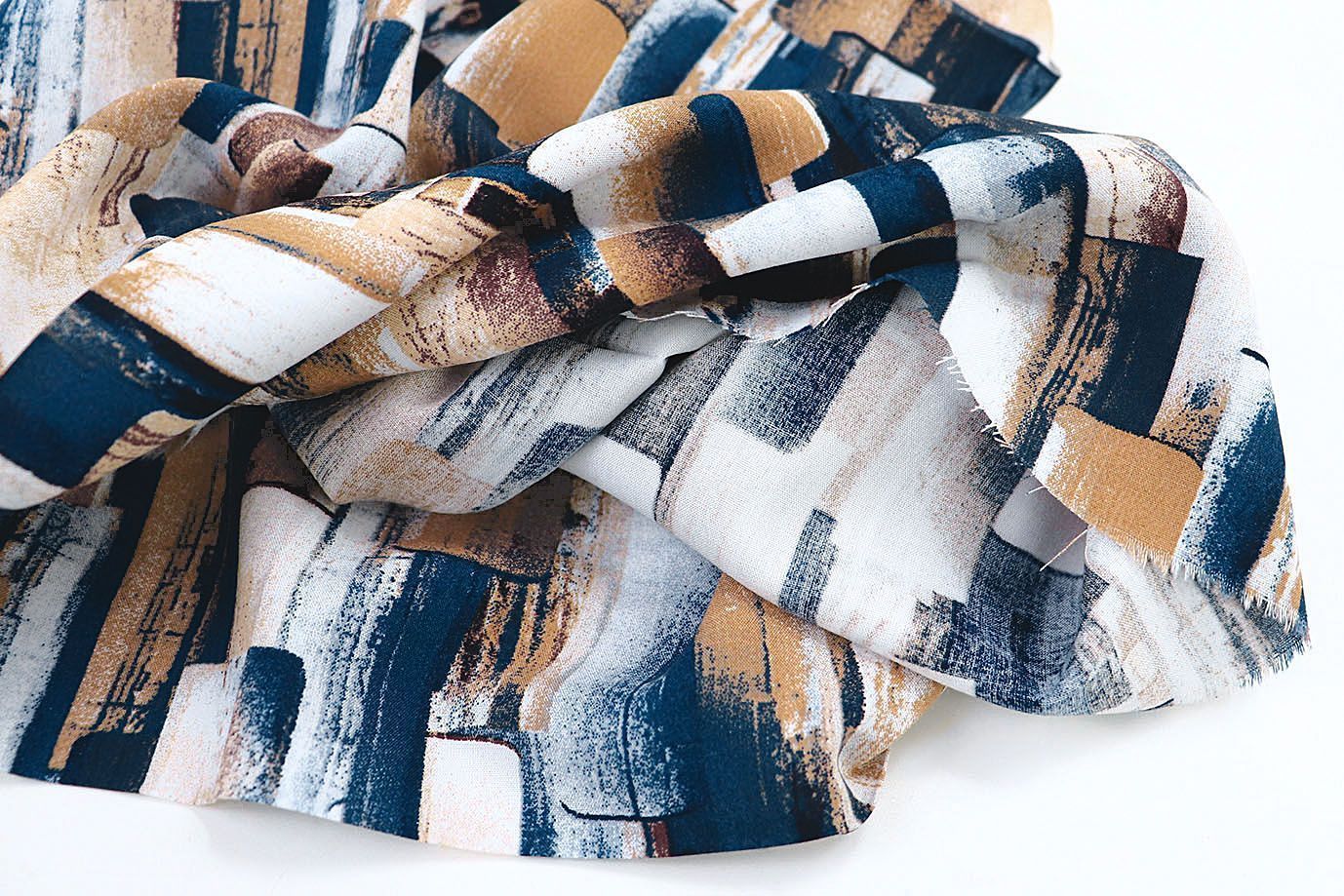 Штапель принт/сине-бежевый 3660-PY/D#19/C#3