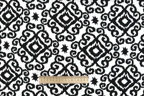 Штапель принт/узор черный на белом 1374-PY/D#31/C#5