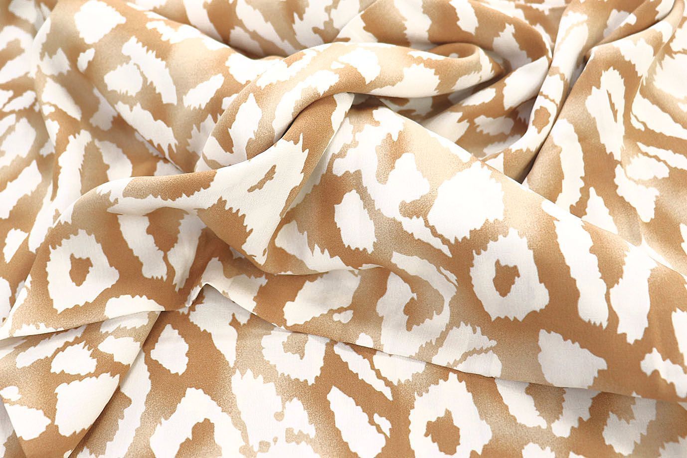 Штапель принт/коричневый на молочном 3858-PY/D#23/C#2