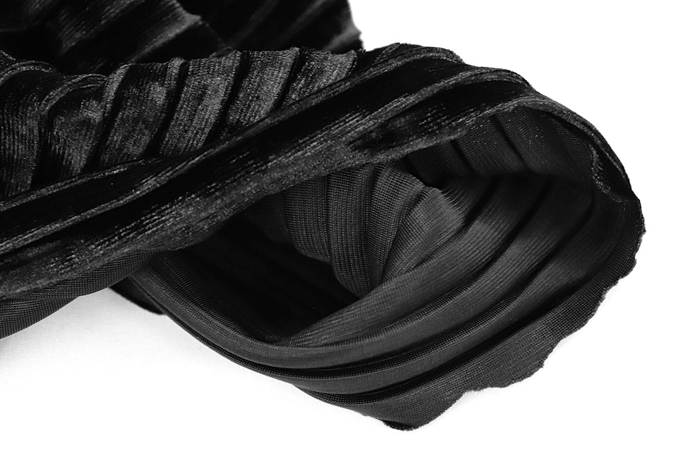 Велюр плиссе/полоска черная 1338-PY/C#1