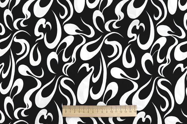 Штапель принт/бело-черный 1374-PY/D#24/C#6