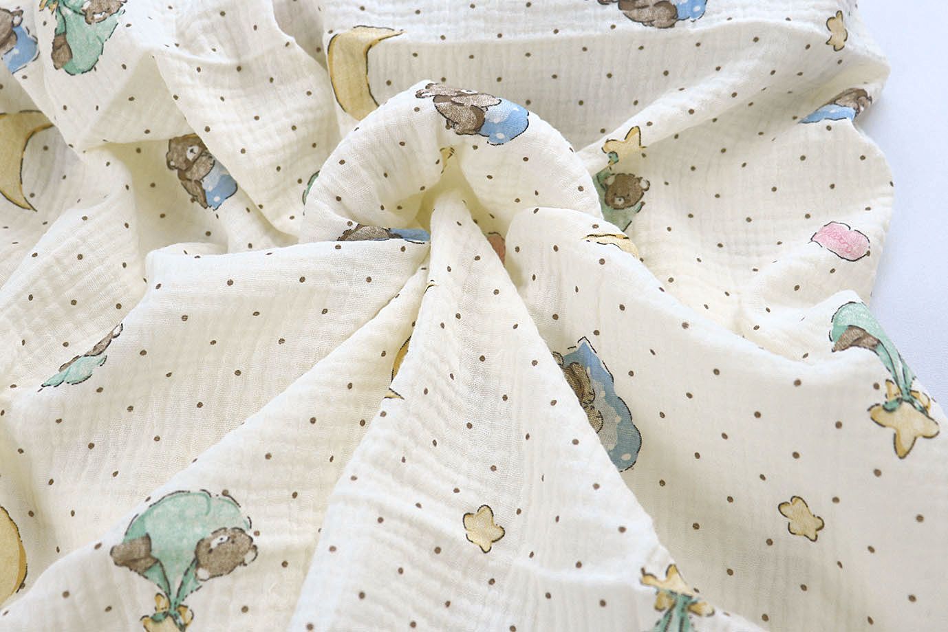 Муслин принт/мишки на молочном 4082-PY/D#8/C#1