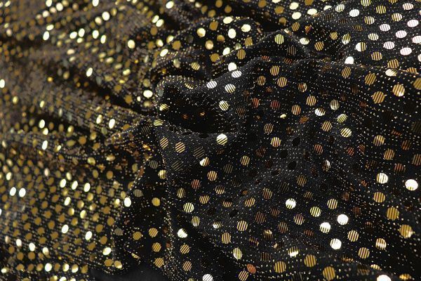 Трикотаж с люрексом и пайетками/желто-черный 3730TR/D#TR190513 C#5