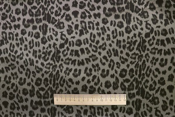 Шелк принт/леопард черно-болотный на сером 3881-PY/D#2/C#4