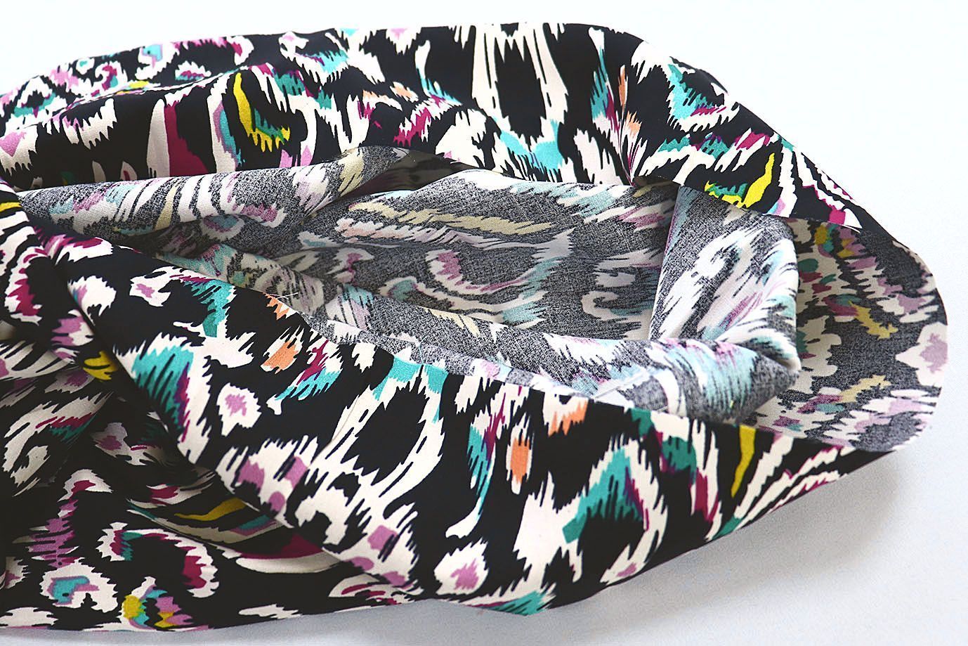 Штапель принт/узор черно-бирюзовый 3858-PY/D#24/C#4