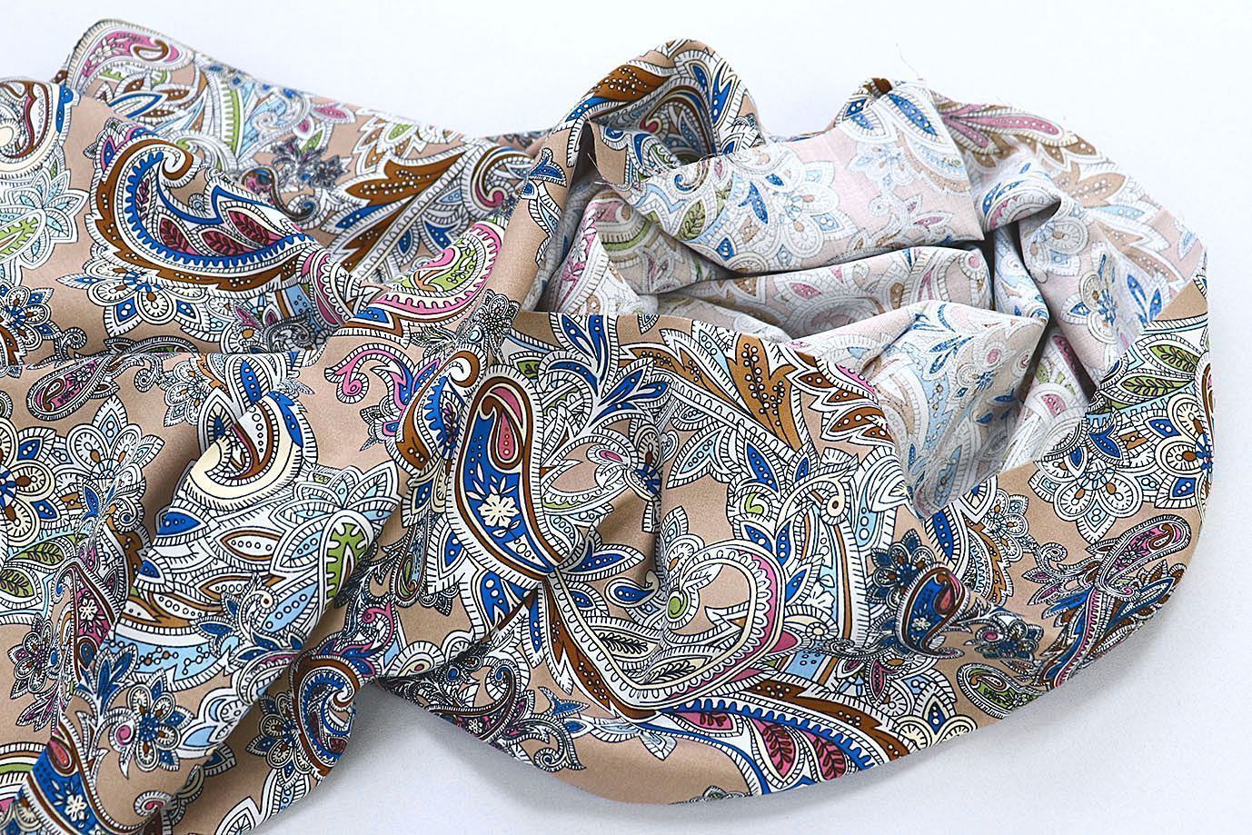 Штапель принт/узор на светло-коричневом 3861-PY/D#3/C#1