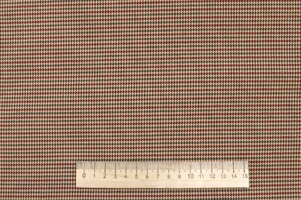 Костюмная ткань "Шотландка" принт/гусиная лапка светло-коричневая 3079/D#6/C#5