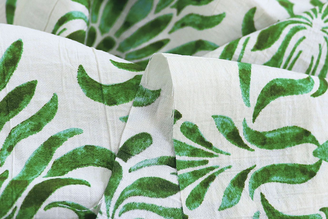 Лен N/R принт/зеленый на белом 3891-PY/D#1/C#2