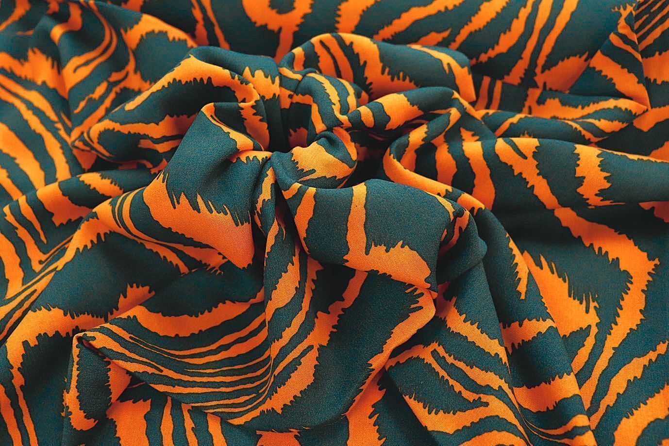 Штапель принт/оранжево-зеленый 1374-PY/D#16/C#2