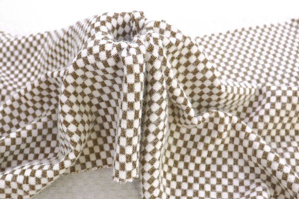 Трикотаж "Альпака" жаккард/клетка бело-коричневая 3761-PY/D#1/C#3