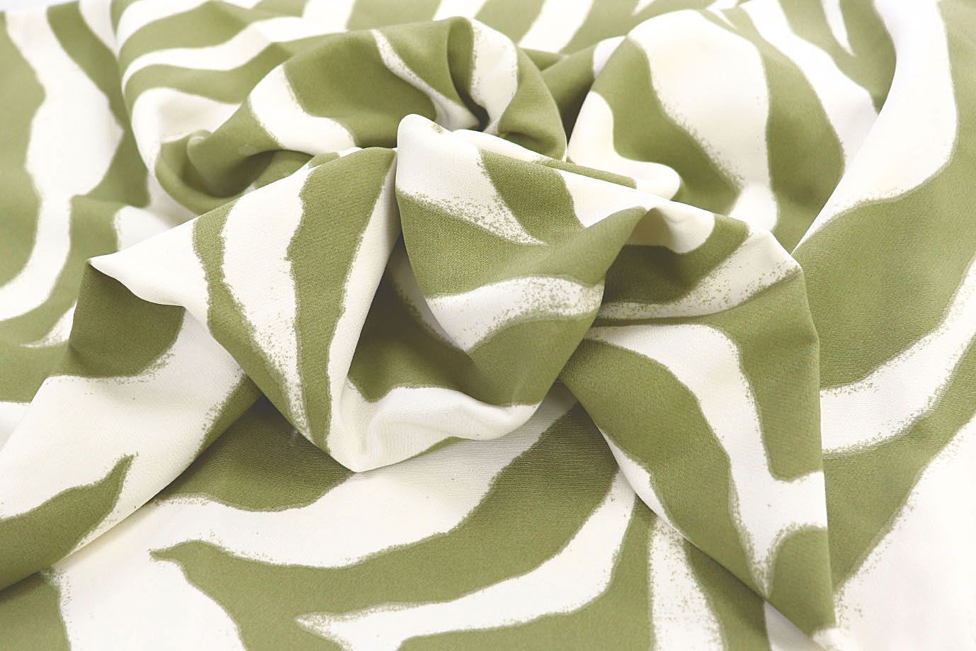 Костюмная ткань "Барби" стрейч принт/болотно-белый 3827-PY/D#3/C#1