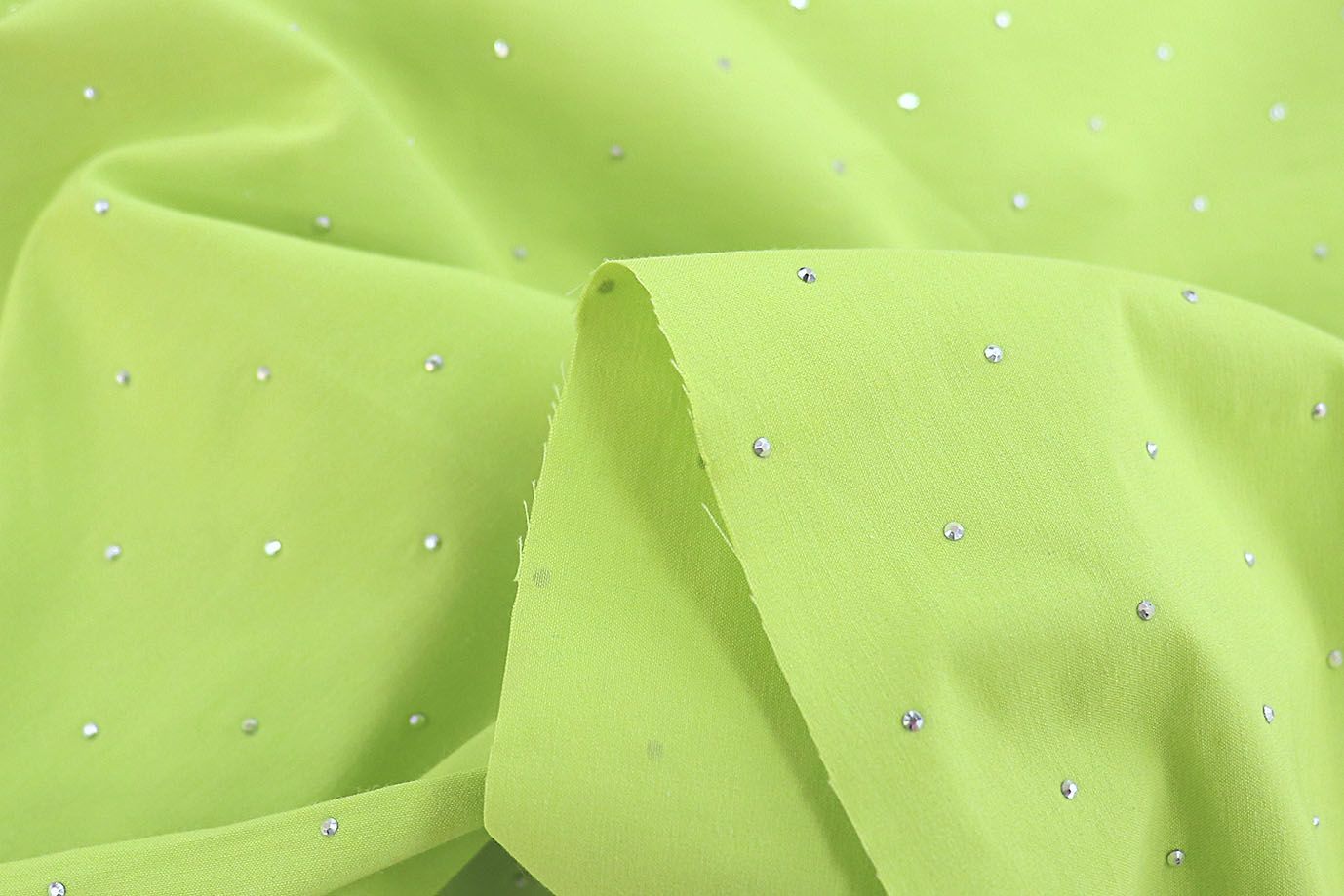 Хлопок нейлон со стразами/салатовый 3796-PY/C#5