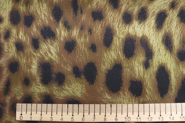 Сатин "Шакира" стрейч двусторонний принт/черно-бежевый 3887-PY/D#3/C#5