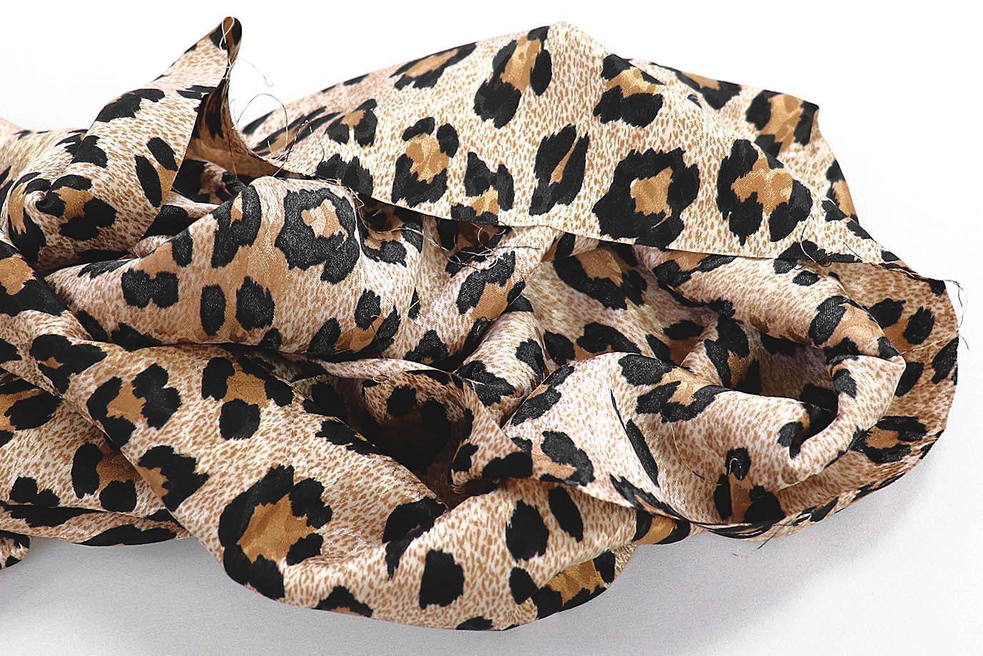 Сатин жаккард принт/леопард черно-коричневый 3850-PY/D#1/C#2