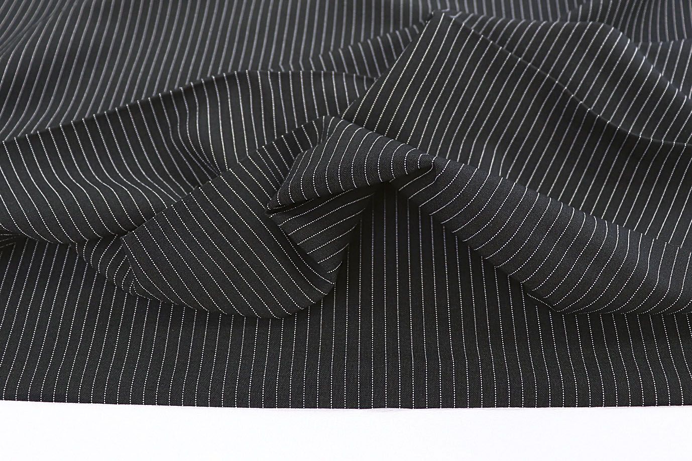 Костюмная ткань принт/полоска белая на черном 3562-PY/D#5/C#1