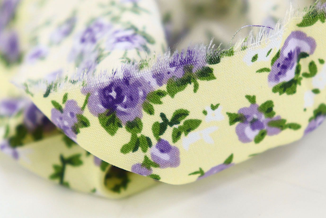 Штапель принт/цветы фиолетовые на желтом 3660-PY/D#25/C#2