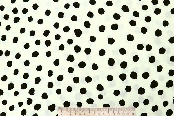 Штапель принт/пятна черные на молочном 4203-PY/D#110/C#1