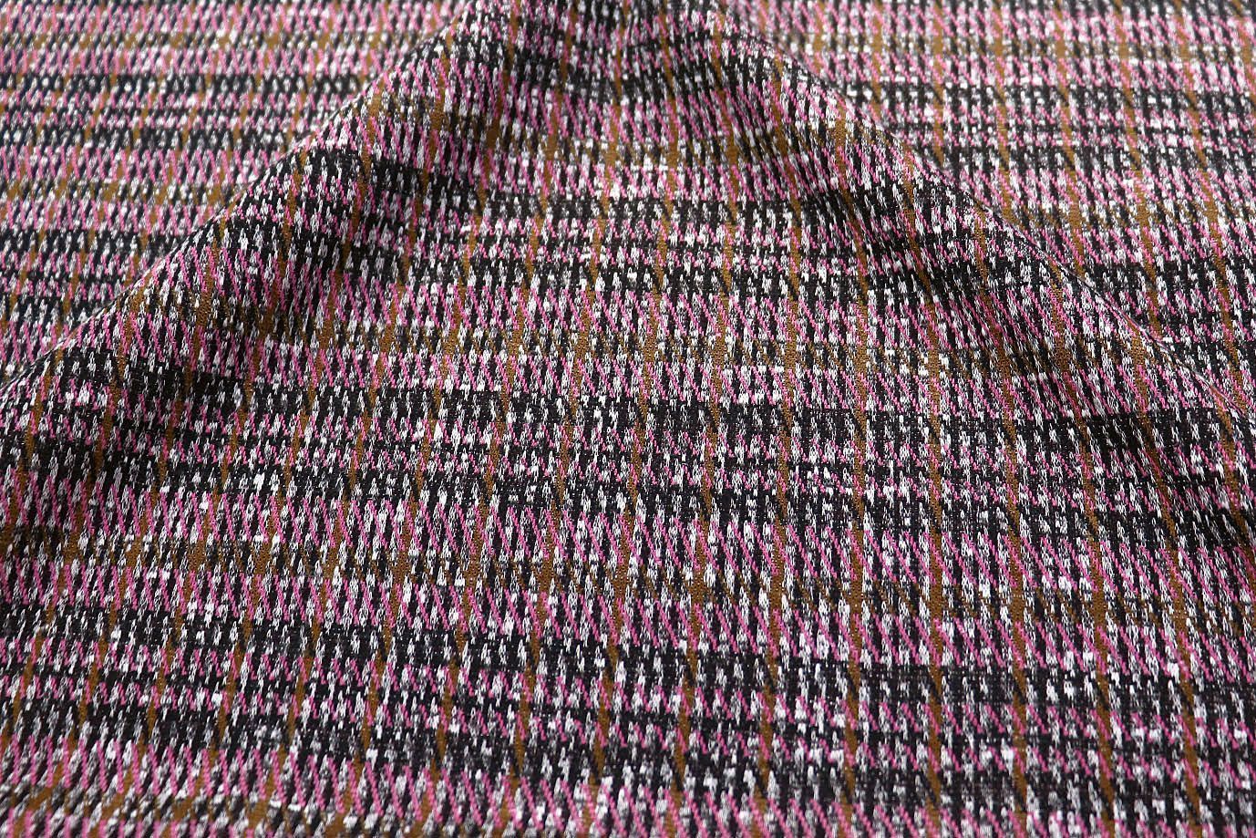 Трикотаж жаккард принт/коричнево-розовый 3257-22-PY/D#13/C#1