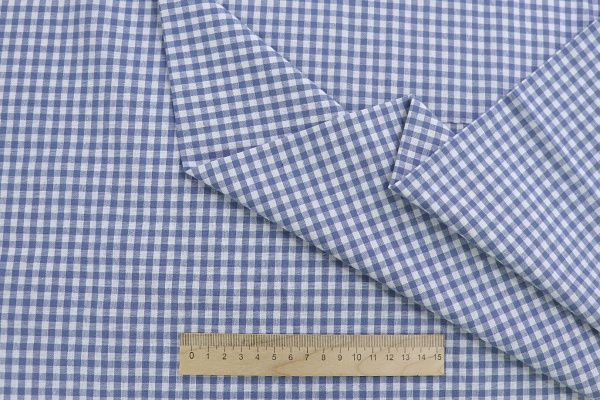 Хлопок принт/клетка сине-белая 1387-PY/C#6