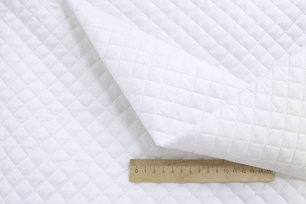 Ткань простеганная "Ромб"/белый 11015/9+CC120