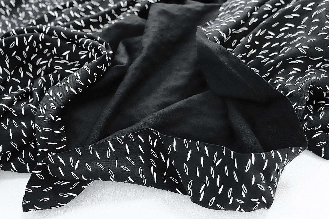 Трикотаж вискоза флок принт/белый на черном SSR-841/D#2/C#1 (DT17143)