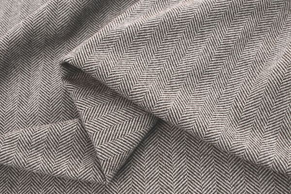 Пальтовый трикотаж "Елочка"/коричнево-белый 4054-PY/C#2