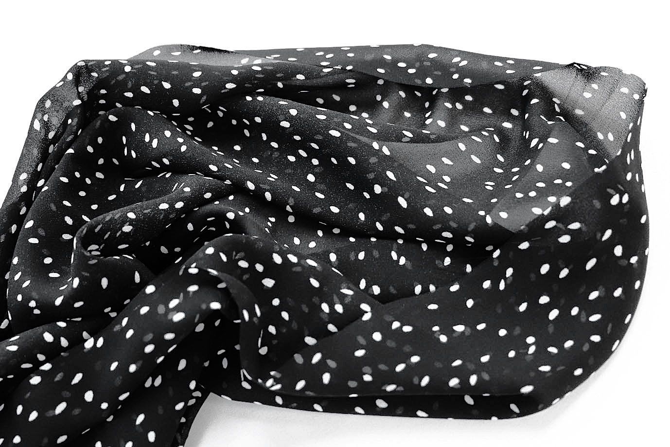 Шифон принт/белый на черном 3873-PY/D#6/C#2