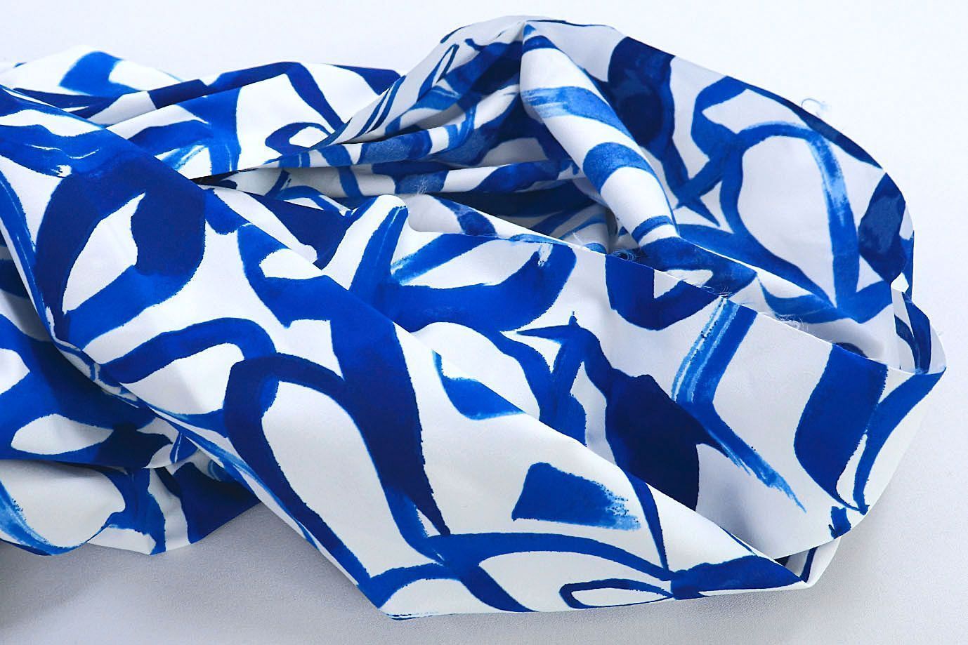 Хлопок "Поплин" принт/сине-белый 3848-PY/D#4/C#1