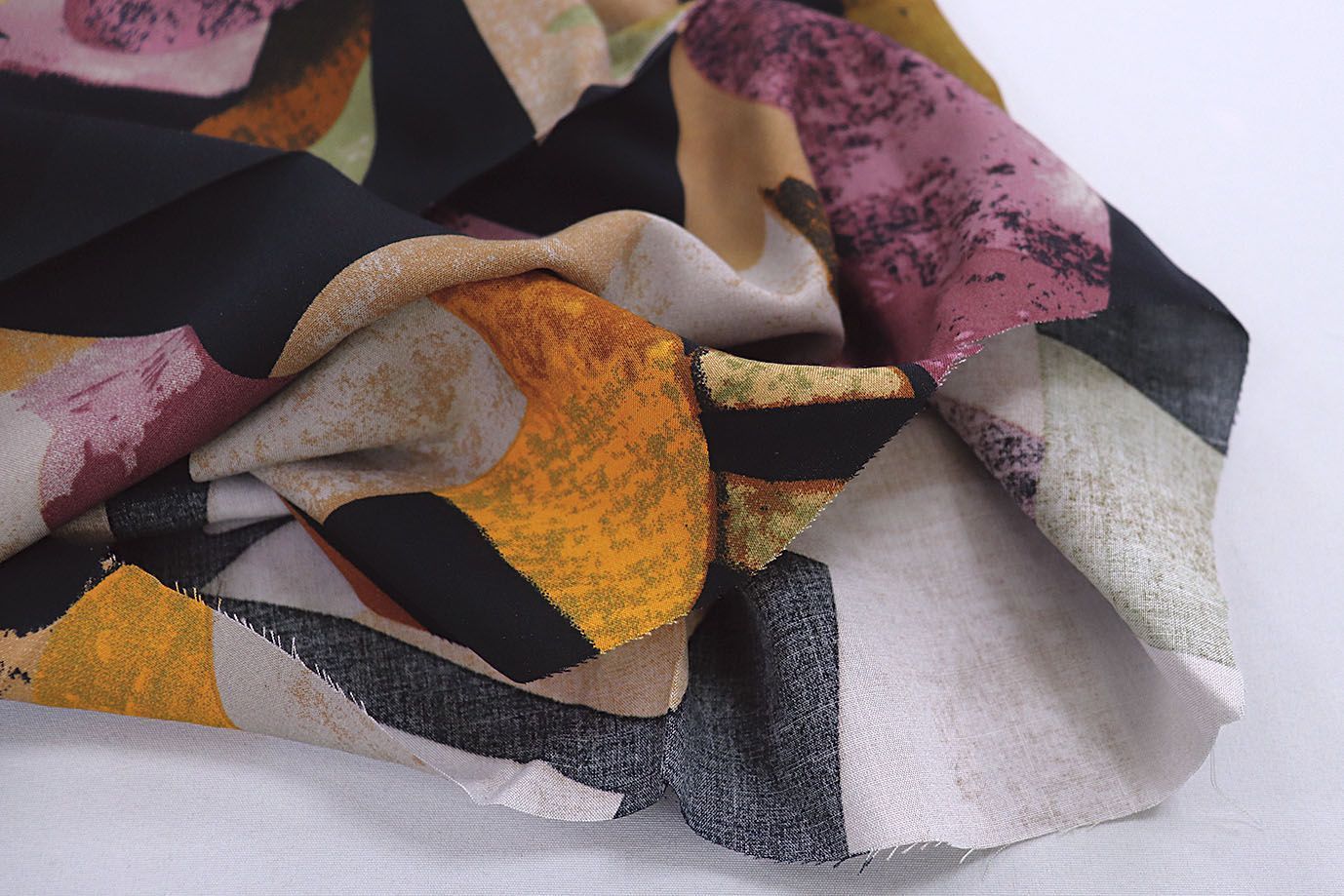 Штапель принт/бежево-оранжевый 3860-PY/D#29/C#2