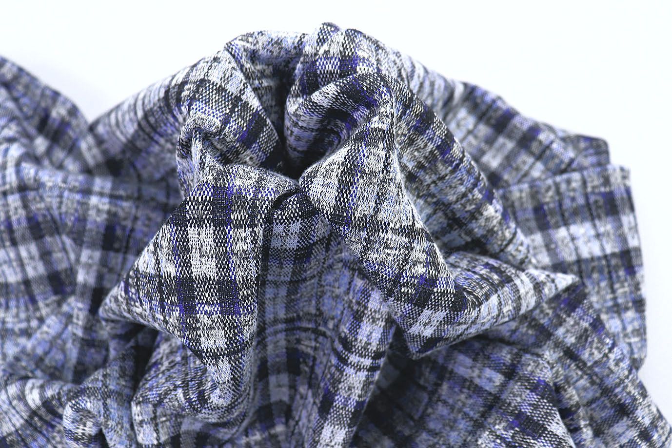 Трикотаж жаккард принт/клетка сине-белая 3257-22-PY/D#11/C#2