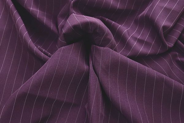 Костюмная ткань/полоска белая на пурпурном 4232-PY/C#1