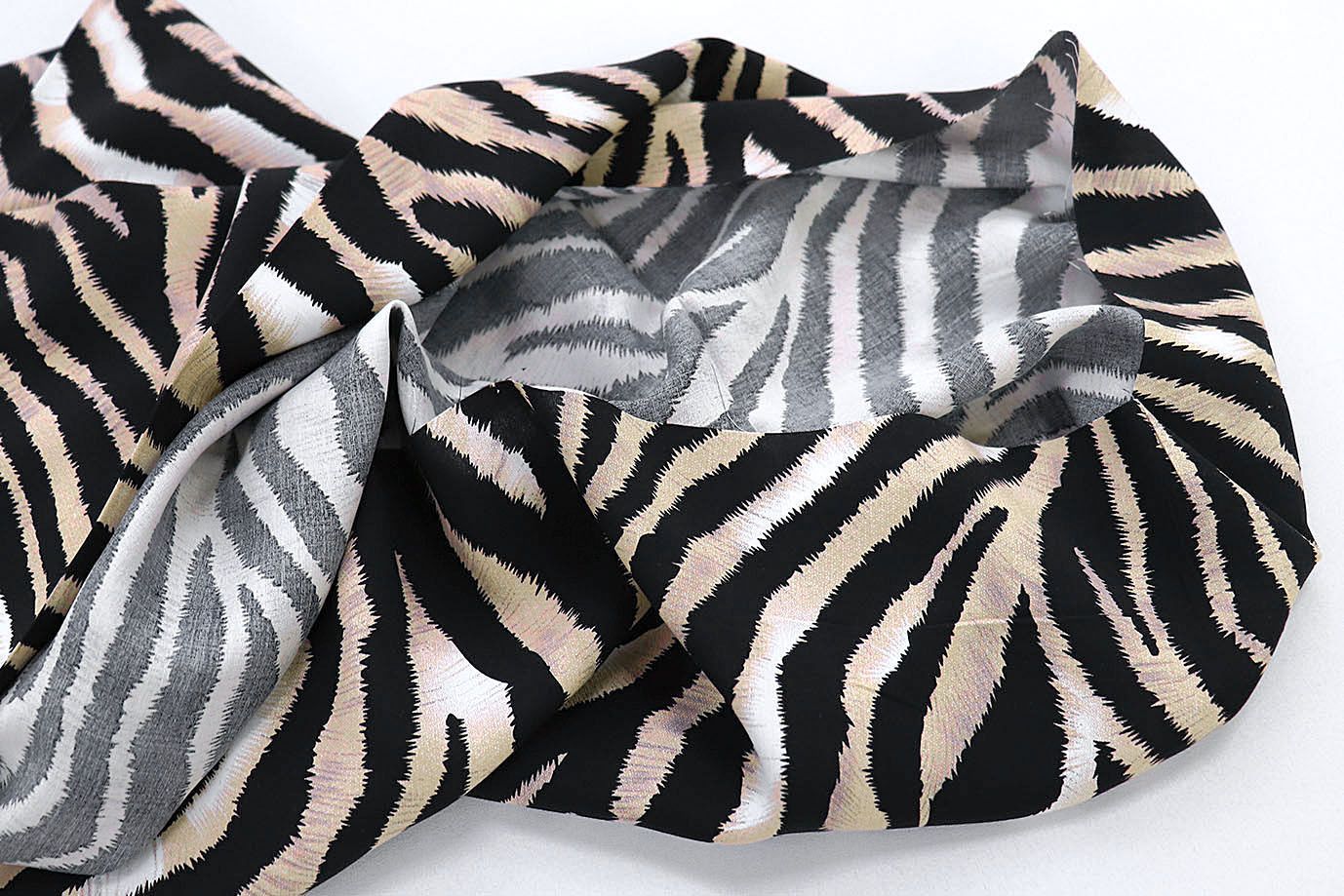 Штапель принт/зебра черно-бежевая 3861-PY/D#12/C#2