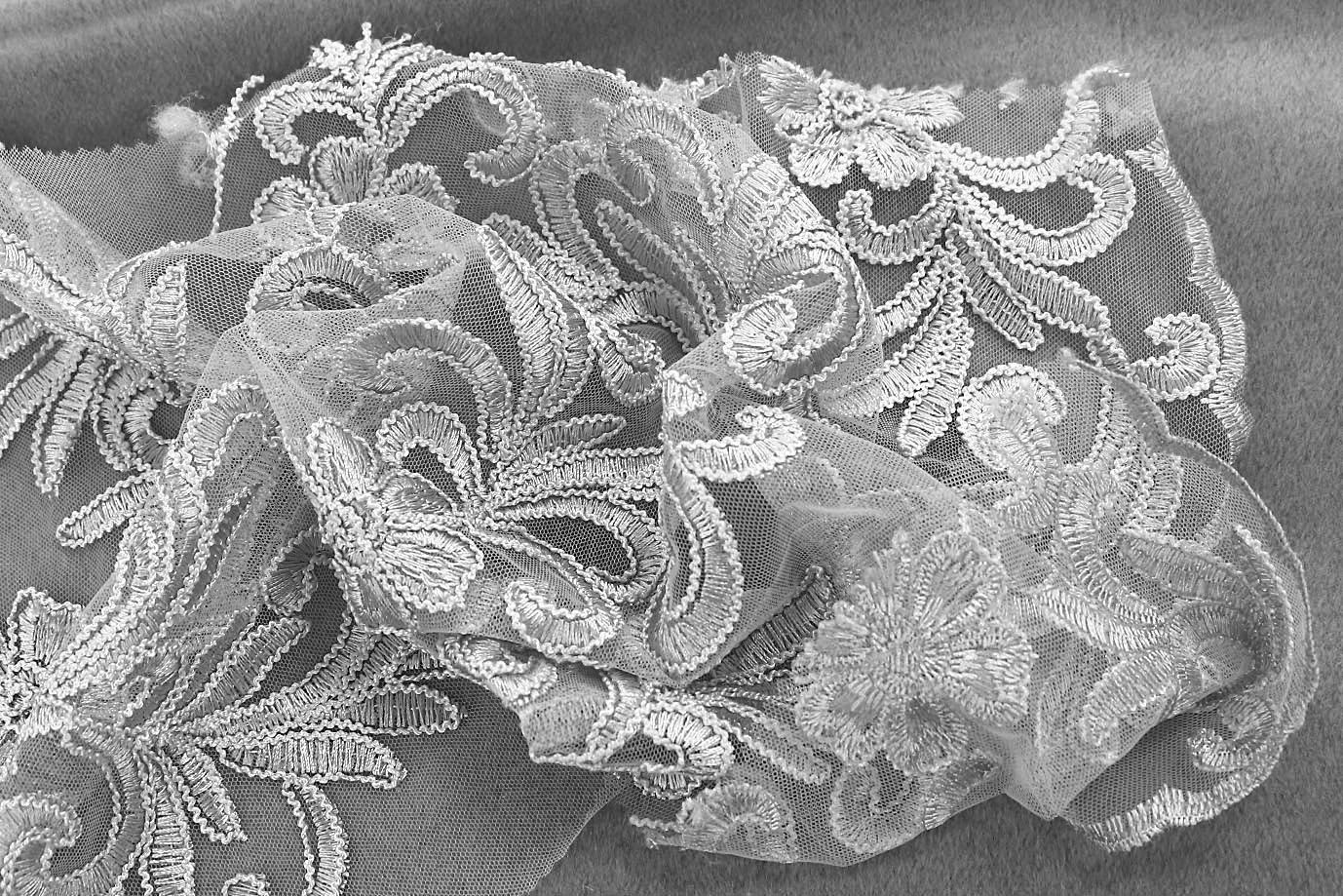 Сетка с вышивкой/серый 2041/D#1/C#2