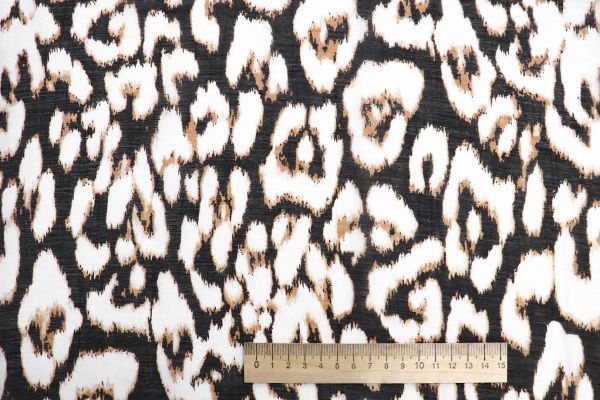 Органза принт/бело-бежевый на черном 3890-PY/D#3/C#1