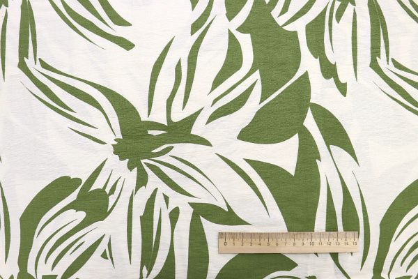 Лен БОХО принт/зелено-молочный  3879-PY/D#2/C#3