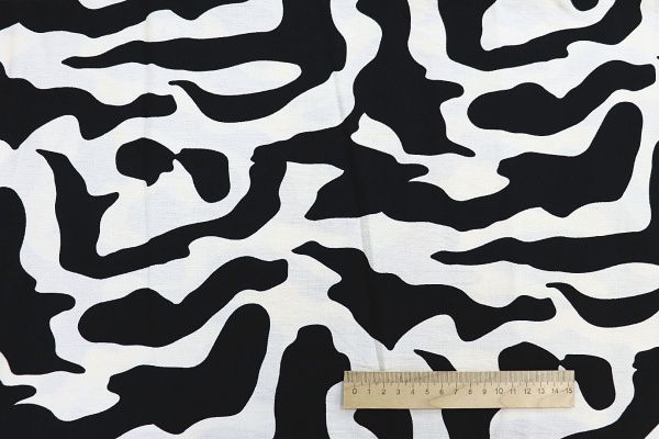 Лен БОХО принт/черно-белый 3810-PY/D#12/C#4